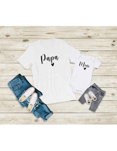 Duo T shirt Papa Mini Body b b personnalis